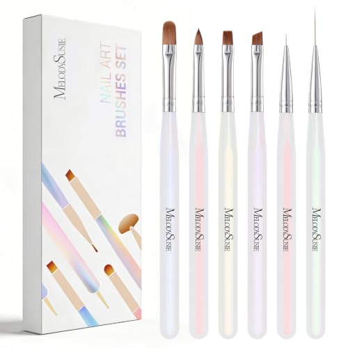 MelodySusie Nail Art Brushes Set 6pcs - size: 6 Pcs - Brushes
