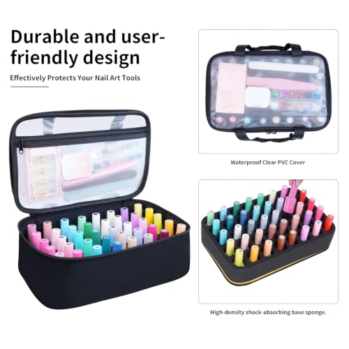 Nail Polish Organizer Case Holds 40 Bottles(15ml-0.5 fl.oz) - color: Black-40 Bottles, size: Single Layer