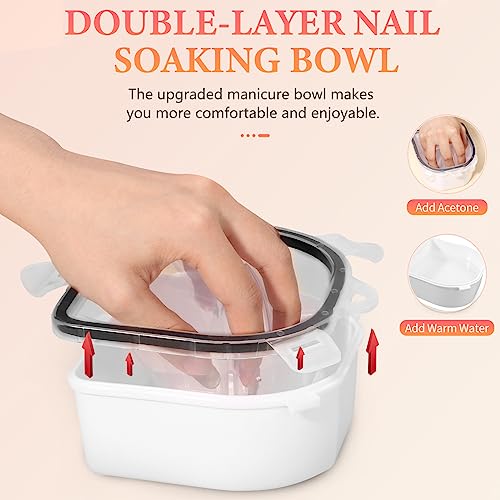 Yokilly Nail Soaking Bowl Set: 3 Pcs Soak Off Gel Polish Dip Powder Remover - color: Black-3pcs set