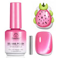 Beetles Hot Pink Cat Eye Gel Nail Polish - Pitaya Glow 15ML Full Size Glitter Pink Cat Eye Summer Gel Polish Magnetic Shimmer Effect Soak Off UV Nail Art Design Salon DIY Manicure Gift for Women - color: B - Hot Pink | Pitaya Glow
