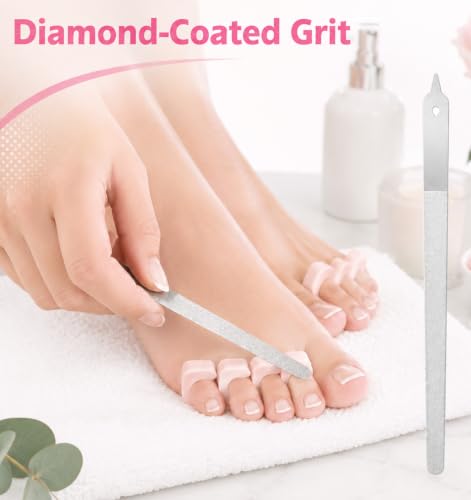 6PCS Diamond Nail Files for Natural Nails, 2 Sizes Double-Sided