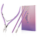 YINYIN Cuticle Trimmer with Pusher and Cutter,Cuticle Nipper,Purple - color: Purple
