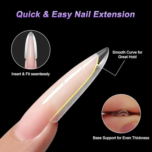 VOCOSTE 240Pcs Sandwich Dual Nail Forms, Almond Shape, Reusable