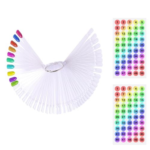 UPZIGS Nail Swatch Sticks with Number Stickers, Transparent-50pcs - color: Transparent-50pcs