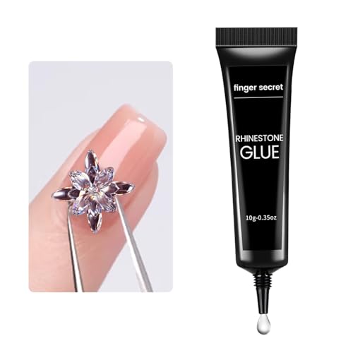 Nail Glue Rhinestone Glue 2-Pack (10g x 2) – Clear Sculpting Gel for Nail Charms, Thick UV/LED Formula with Precision Tip, Easy DIY 3D Nail Art, Not for Extension - color: E-10g*2Pack