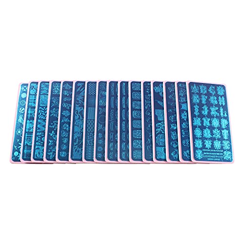 VNC 20Pcs 12X6cm Nail Art Soft Stamping Protective shell Plastic Holder Stamper Rectangel Stamp Holder - color: B-Pink