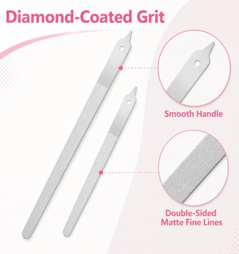 6PCS Diamond Nail Files for Natural Nails, 2 Sizes Double-Sided