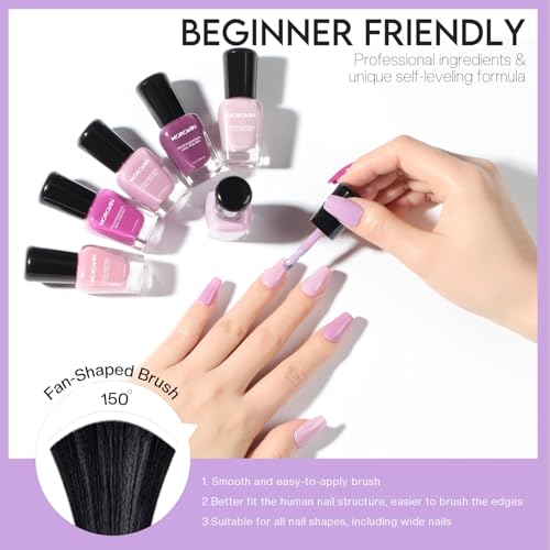 Morovan Nail Polish Set Fingernail: Lilac Light Purple Lavender Halloween - color: Amethyst