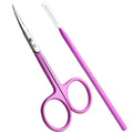 Curved Cuticle and Eyebrow Scissors with Eyelash Comb, Pink - color: Ss-csp-02