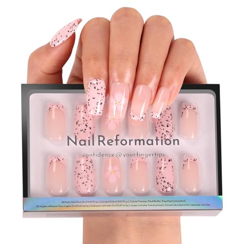 Nail Reformation Press On Nails, Poppy Seed | Soft Pink Short Coffin 32 Pcs - color: Poppy Seed