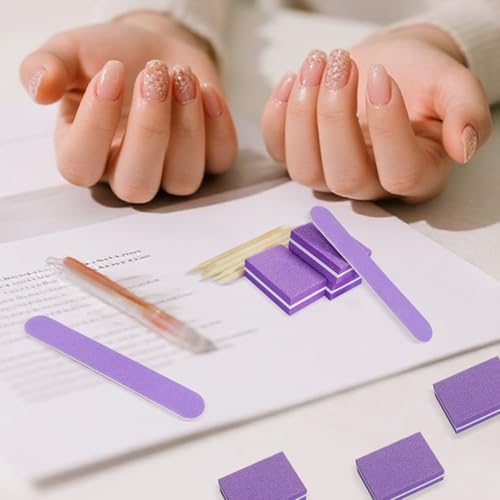 Lokyango Disposable Manicure Tool Kit (Purple, Count, 20, 80/100 Grit) - color: Purple