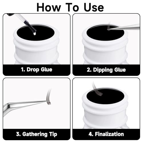 G2PLUS Glue Rings for Eyelash Extensions, 100pcs Disposable Lash Rings for Pigment, White Eyelash Glue Holder, Makeup Plastic Glue Cup for Nail Art and Tattoo - color: Cream White
