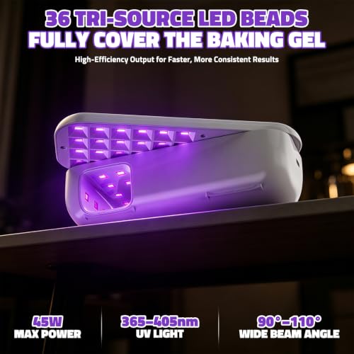 Compact Cordless UV LED Nail Lamp, 36 LED Gel Curing Light