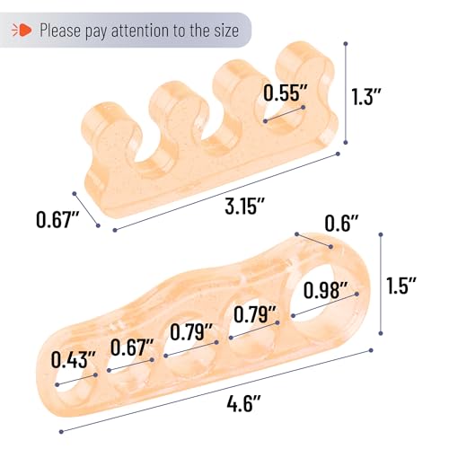 Dr. JK- ToePal Gel Toe Separator, 2 Pairs, Toe Spacers, Bunion Corrector - color: Blush, size: 2 Pairs