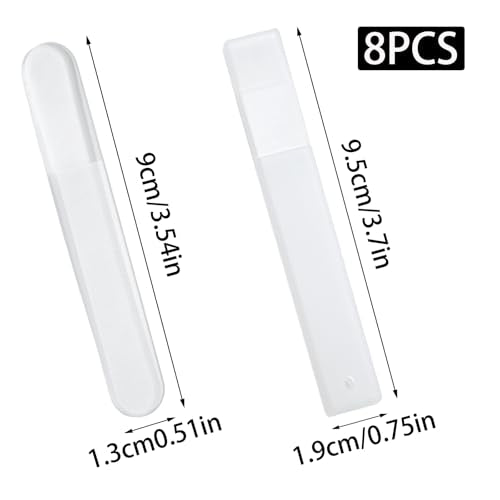 8 Pcs Round Tips Glass Nano Nail File Set with Case - size: Style-2
