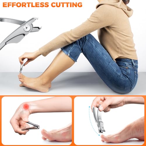 Straight Toenail Clippers for Thick Toenails for Seniors - color: Silver Straight Blade