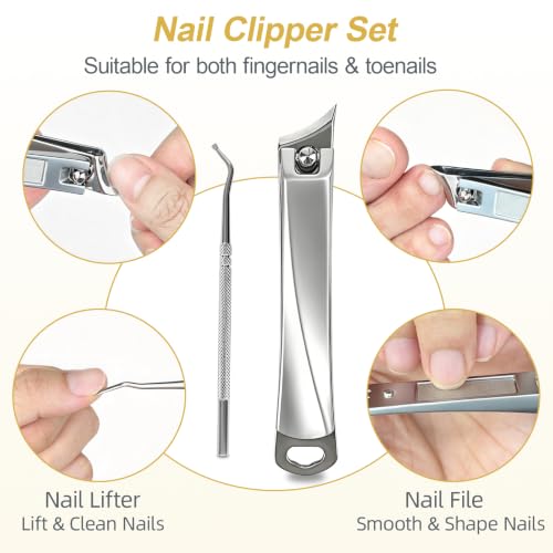 Ingrown Toenail Clippers Slanted Curved Blade Nail Clipper for Hard Nails - size: Small (Silver)