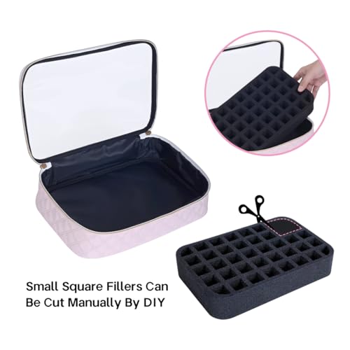 2 Pcs Small Clear Nail Polish Organizer Holds 80 Bottles Nail,Pink - color: Pink-Clear-2 pcs