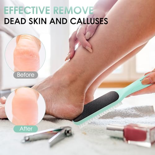 Dual Sided Nano Glass Foot File Green with Cleaning Brush - style: Green Pedicure Foot File