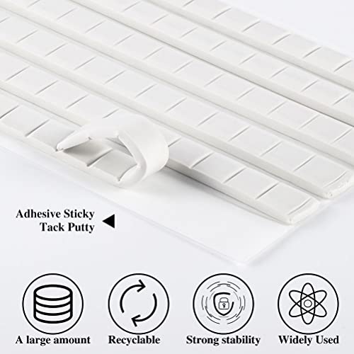 SUMAJU 408 Pcs Adhesive Sticky Tack Putty, Removable Putty Mounting Putty Reusable Wall Safe Tack Putty for Wall Hanging Pictures Poster Museum, Cleaning, Nail (White) - color: 408pcs,White