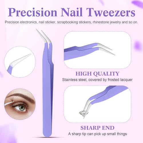 Tatuo Rhinestone Picker Tool Bedazzling Pen Dual Head, Purple - color: Purple