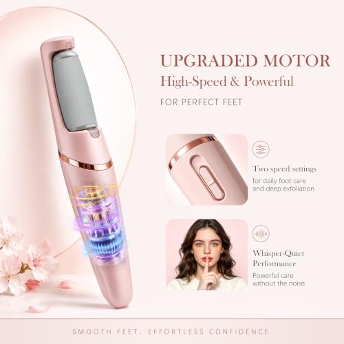 Upgraded Electric Callus Removers for Feet, Electric Foot Callus Remover, Rechargeable Portable Electronic Foot File Pedicure Tools, Professional Pedi Feet Care for Dry/Dead Skin, for Feet & Hands - color: Pink