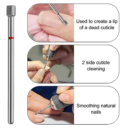 Cuticle Clean Nail Drill Bit 3/32'',Russian Manicure Drill Bits Professional Safety Carbide Under Nail Cleaner Nail Bit for Cuticle Dead Skin Nail Prepare, Manicure Nail Salon (Fine) - color: Fine 0.13x0.15