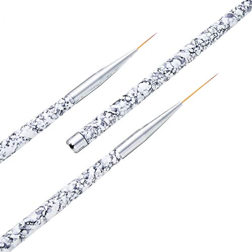 Tbestmax Professional Nail Art Liner Brush UV Gel Painting Acrylic Nail Brushes Striping Brushes for Short Strokes Details Blending Elongated Lines 3 pcs - color: 3pcs - White