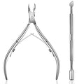 Ejiubas Cuticle Trimmer With Cuticle Pusher, Silver - color: Silver