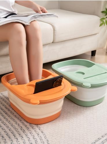 Collapsible Foot Soaking Tub with Handle Foot Bath Soak Tub For Feet Spa - color: Gray
