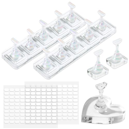 SUTOKAKA 2 Sets Non-Magnetic Nail Stand with Heart Shape Display Holder