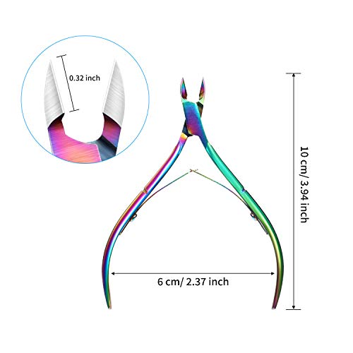 Mudder 3 Pcs Cuticle Trimmer Nipper Stainless Steel Nail Scissor, Rainbow - color: Rainbow Color