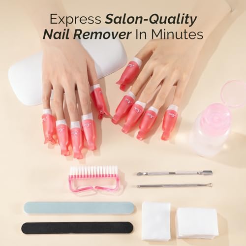 MelodySusie 8PCS Nail Polish Gel Remover Tools Kit with Nail Clips Bottle - size: 8pcs