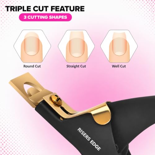 Acrylic Nail Tip Cutter, Professional Stainless Steel Nail Clipper for Acrylic, Gel & False Nails, Adjustable Precision Blade Trimmer for Nail Extensions, Salon & Home Use