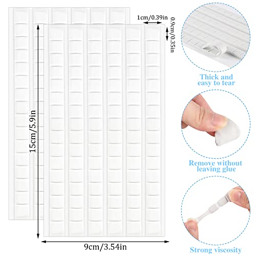 SUMAJU 204 Pcs Adhesive Poster Sticky Tack, Multipurpose Removable Mounting Putty - Reusable Wall Safe Tack for Wall Hanging Pictures, Museum, Cleaning, Nail (White, Green) - color: 204PCS,White