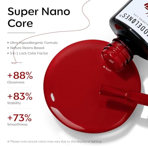 modelones Red Gel Nail Polish Soak Off UV/LED Gel Polish 15ML - color: A1-Red Solid