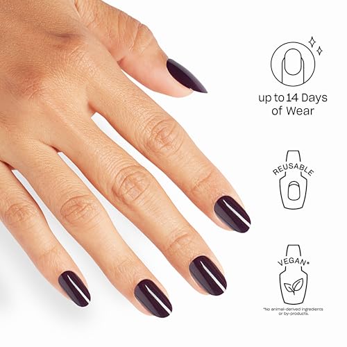 OPI On Point Press On Nails | Instant Mani | 24 Count With Nail Glue - color: O Suzi Mio | Dark Purple, style: Short Round