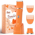 Electric Razor for Women Men - Wet Dry Shave, Waterproof Bikini Trimmer, Pubic Hair Removal Shaver with Hypoallergenic Ceramic Blades, Facial & Body Groomer, USB Recharge, Birthday Gifts - color: Orange