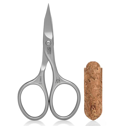 GERMANIKURE Curved Nail & Cuticle Scissors, Solingen Germany, Cork Case - style: Cork Sleeve