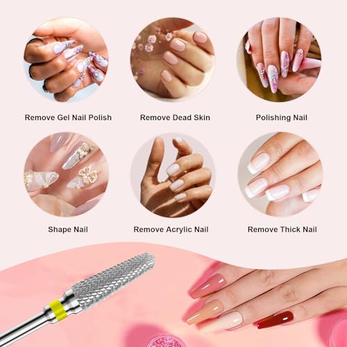 3/32" 2PCS Clean Cone Carbide Cuticle Cleaner Bit for Nail Prep & Cleaning - color: 008 Silver, size: XF