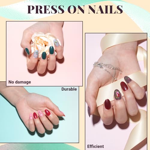 TsMADDTs Short Oval Press On Nails for Beginner Home DIY or Salon Manicure