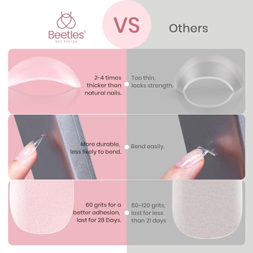 Beetles Soft Gel Nail Tips Short Almond 288pcs in 12 Sizes Etch-X