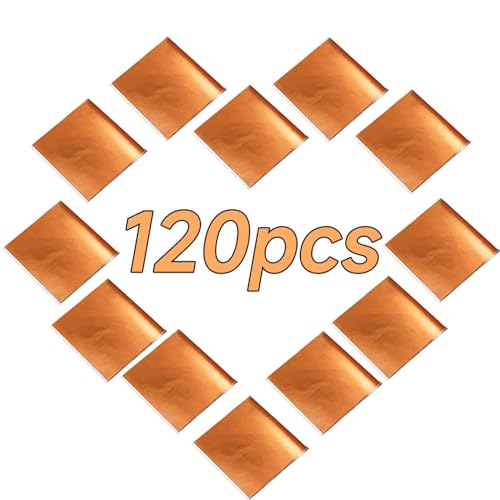 Rose Gold Leaf Sheets, 120 Sheets for Resin Art and Crafts - color: Rose Gold