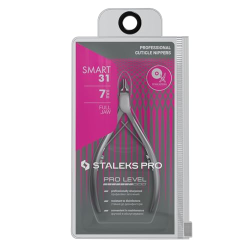 STALEKS PRO SMART 31 Cuticle Nippers, 7 mm, Inclined Edges with Heel - size: 7mm