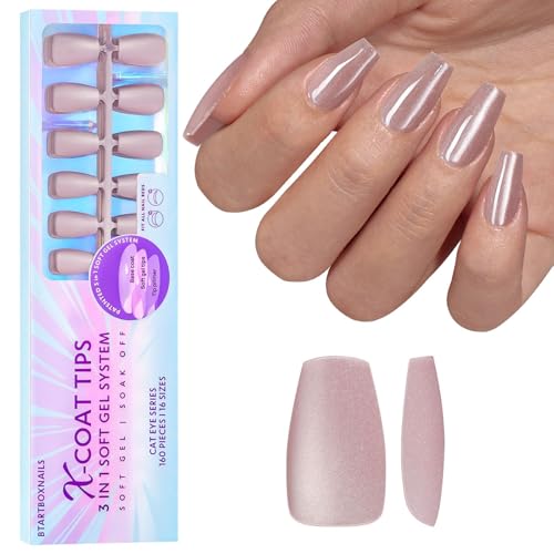 BTArtboxnails Press On Nails, Short Coffin Purple Fake Nails, 160Pcs - color: Falling Stars - Short Coffin