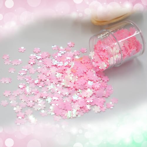 Laza 2.5g Chunky Glitter Cherry Blossom Shaped Confetti Nail Sequins - color: Pearl Pink