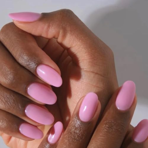 modelones Short Press on Nails, Pink Oval Fake Nails Kit Nails Press Ons - color: A4-Pink