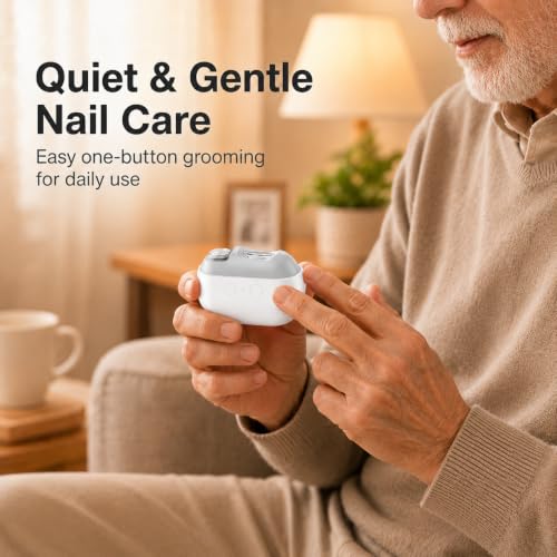 Electric Nail Clipper, 3-in-1 Automatic Trimmer for Seniors, White - color: White