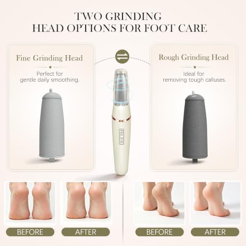 Upgraded Electric Foot Callus Remover, IRILEKI Callus Removers for Feet, Pedicure Tools for Feet, Rechargeable Portable Foot File Pedicure Tools, Foot Care for Dead Skin, for Feet & Hands (Beige) - color: Beige