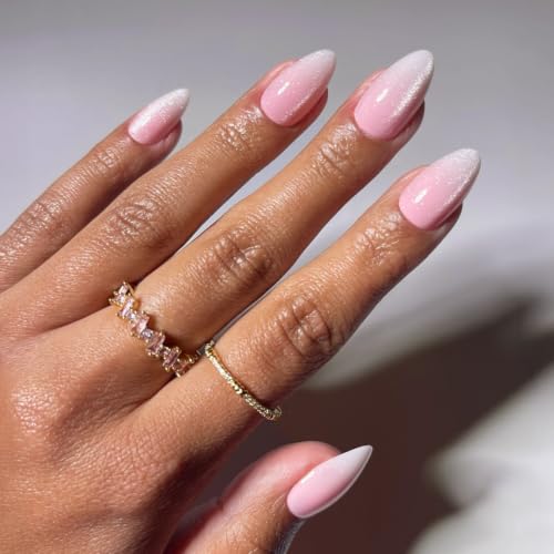 Glamnetic Press On Nails - Short Almond, Velvet Fake Nails 30 Pc Full Kit - color: Big Bunny Energy